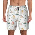 thumbnail image 1 of Haiem Cartoon House Mens Swim Trunks with Compression Liner 2 in 1 Swimming Shorts Stretch Swimwear Quick Dry,Board Shorts-Large, 1 of 9
