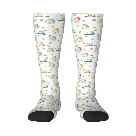 Haiem Cartoon House Socks, Funny Novelty Crazy Design Cotton Socks Sports Socks Knee High Socks For Men, Women,1Pairs - Gift For Working Friends