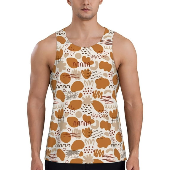 Haiem Cartoon Men Workout Tank Top Gym Bodybuilding Sleeveless Muscle T Shirts Athletic Tank Breathable Workout Shirt-4X-Large