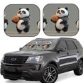 thumbnail image 1 of Haiem Cartoon Pandas Basketball Car Windshield Sun Shade (2 Pieces) Foldable Windshield Sun Shade Car Accessories for Truck SUV Pickup-Large, 1 of 7