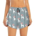 thumbnail image 1 of Haiem Cartoon Poodle Dog Women's 2 in 1 Running Shorts - Lightweight Athletic Workout Gym Yoga Breathable Sports Shorts Liner with Phone Pockets-Large, 1 of 9