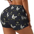 thumbnail image 1 of Haiem Cartoon Rooster No Front Seam Biker Shorts for Women Yoga Workout Gym Bike Shorts with Tummy Control Moisture-Wicking-X-Large, 1 of 9