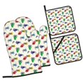 thumbnail image 1 of Haiem Cartoon Sea Turtle Print Extra Long Oven Mitts and Pot Holders 4pc Sets: Heat Resistant Silicone Oven Mittens with Mini Oven Gloves and Hot Pads Potholders, 1 of 6