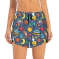 thumbnail image 1 of Haiem Cartoon Space Women's 2 in 1 Running Shorts - Lightweight Athletic Workout Gym Yoga Breathable Sports Shorts Liner with Phone Pockets-X-Large, 1 of 9