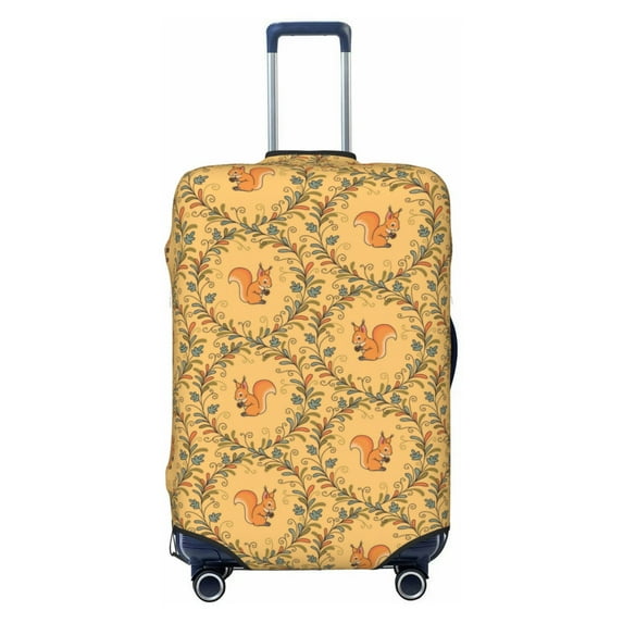 Haiem Cartoon Squirrel Luggage Cover Printed Suitcase Covers for Luggage Elastic Washable Suitcase Protector Fits 18-32 Inch Luggage-Small