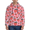 thumbnail image 1 of Haiem Cartoon Strawberry Patterned Men's Hoodie with Kangaroo Pocket - Ideal Pullover Sweatshirt for Daily Wear, Travel, and Home-4X-Large, 1 of 7
