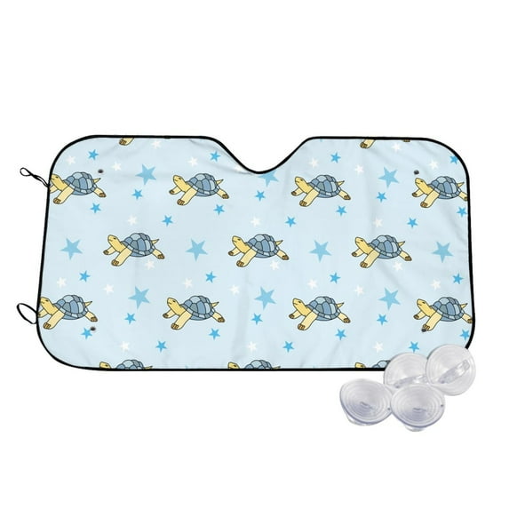 Haiem Cartoon Turtle Car Windshield Sun Shade - Blocks UV Rays Sun Visor Protector, Sunshade to Keep Your Vehicle Cool, Universal Fit SUV Van Sedan-Medium