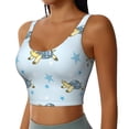 thumbnail image 1 of Haiem Cartoon Turtle Pattern Womens Sports Bra - U Neck Padded Low Impact Yoga Bra Workout Crop Top Gym Moisture-Wicking Workout Vest -Small, 1 of 9