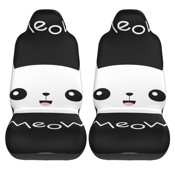 Haiem Cat Meow Printed Car Seat Covers Set of 2, Universal Fit Car Seat Covers,Protective Seat Covers,Comfortable Car Seat Covers, Easy Installation Seat Covers, Vehicle Seat Covers