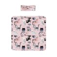 Haiem Cat Pattern Baby Swaddle Blanket and Headband Set,Breathable and