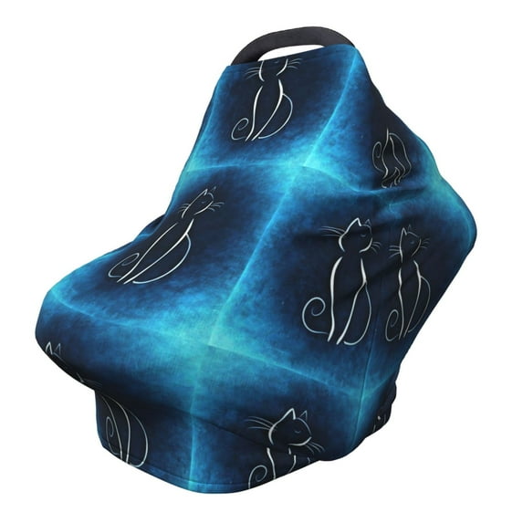 Haiem Cat Sketch Baby Nursing Cover & Nursing Poncho - Multi Use Cover for Baby Car Seat Canopy, Stroller Cover, 360°Full Privacy Breastfeeding Coverage