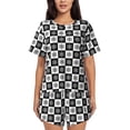thumbnail image 1 of Haiem Checkerboard With Snowflake 1 Pattern Pajama Set for Women 2 Piece Lounge Set Short Sleeve Tops and Shorts Soft Sleepwear-4X-Large, 1 of 7