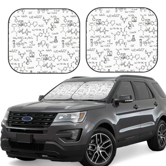 Haiem Chemical Formulas Car Windshield Sun Shade (2 Pieces) Foldable Windshield Sun Shade Car Accessories for Truck SUV Pickup-Large