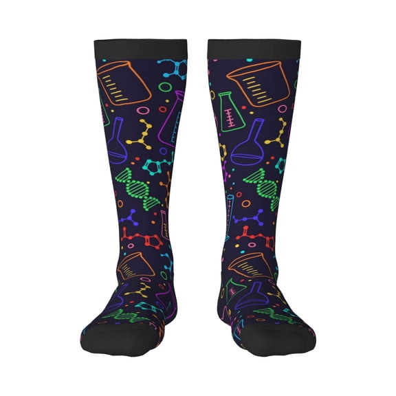 Haiem Chemistry Science Socks, Funny Novelty Crazy Design Cotton Socks Sports Socks Knee High Socks For Men, Women,1Pairs - Gift For Working Friends