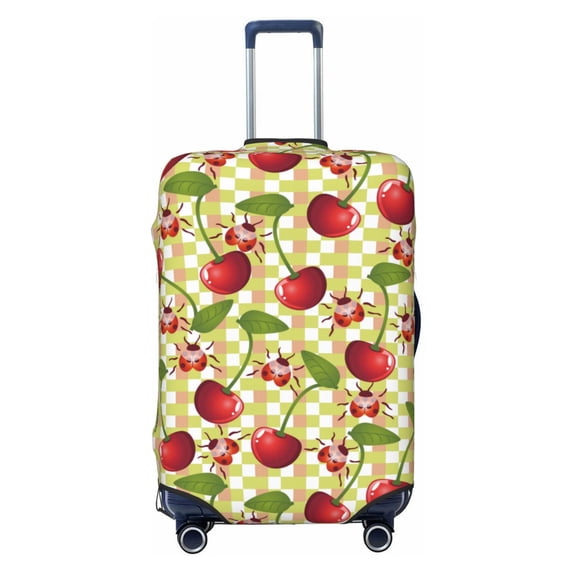 Haiem Cherries and Ladybirds Luggage Cover Printed Suitcase Covers for Luggage Elastic Washable Suitcase Protector Fits 18-32 Inch Luggage-Large