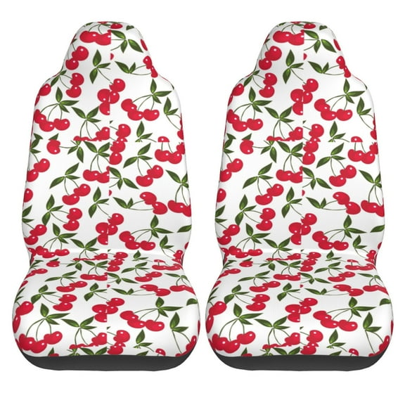 Haiem Cherry_1 Printed Car Seat Covers Set of 2, Universal Fit Car Seat Covers,Protective Seat Covers,Comfortable Car Seat Covers, Easy Installation Seat Covers, Vehicle Seat Covers