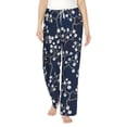 thumbnail image 1 of Haiem Cherry Blossoms on Navy Background Women's Pajama Pants Ultra Lightweight Pjs Bottoms Sleepwear Bottom Pants With Pocket Drawstring-Large, 1 of 9