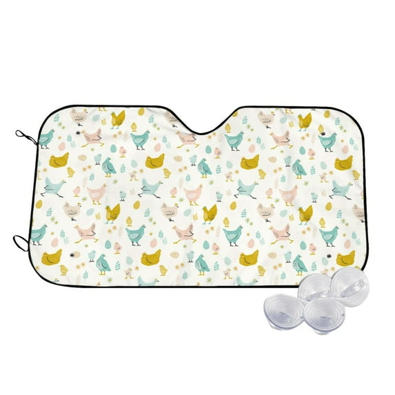Haiem Chicken Car Windshield Sun Shade - Blocks UV Rays Sun Visor Protector, Sunshade to Keep Your Vehicle Cool, Universal Fit SUV Van Sedan-Medium