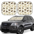 thumbnail image 1 of Haiem Chicken Cartoon Car Windshield Sun Shade (2 Pieces) Foldable Windshield Sun Shade Car Accessories for Truck SUV Pickup-Large, 1 of 7