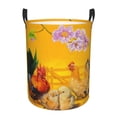 thumbnail image 1 of Haiem The Chicken Family Leather Dirty Clothes Laundry Basket,Sturdy & Waterproof,Collapsible Round Design For Efficient Space Management,Multi-Purpose Storage Basket, 1 of 1