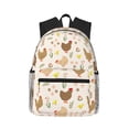 thumbnail image 1 of Haiem Chicken Family Lightweight Backpack for School, Classic Basic Water Resistant Casual Daypack for Travel with Bottle Side Pockets, 1 of 8