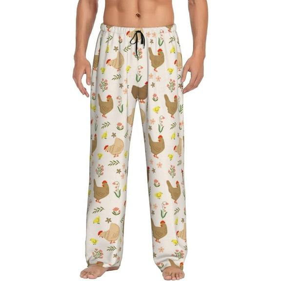 Haiem Chicken Family Men's Pajama Pants Ultra Lightweight Pjs Bottoms Sleepwear Bottom Pants With Pocket Drawstring-