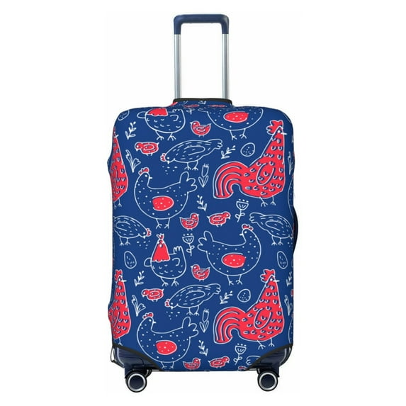 Haiem Chicken and Rooster Luggage Cover Printed Suitcase Covers for Luggage Elastic Washable Suitcase Protector Fits 18-32 Inch Luggage-Medium