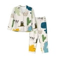 thumbnail image 1 of Haiem Childish Dinosaur Pattern Women’s Long-sleeve Sleepwear,Sleepwear Set,2-piece Loungewear Set,Soft PJs Comfy Nightwear with Pockets-X-Large, 1 of 7