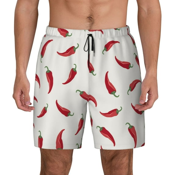 Haiem Chili Mens Swim Trunks with Compression Liner 2 in 1 Swimming Shorts Stretch Swimwear Quick Dry,Board Shorts-3X-Large