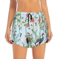 thumbnail image 1 of Haiem Chinoiserie Floral Palm Tree Women's 2 in 1 Running Shorts - Lightweight Athletic Workout Gym Yoga Breathable Sports Shorts Liner with Phone Pockets-Small, 1 of 9