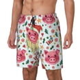 thumbnail image 1 of Haiem Christmas Cute Pigs Mens Swim Trunks with Compression Liner 2 in 1 Swimming Shorts Stretch Swimwear Quick Dry,Board Shorts-XX-Large, 1 of 9