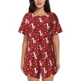 thumbnail image 1 of Haiem Christmas Deer Head Pattern Pajama Set for Women 2 Piece Lounge Set Short Sleeve Tops and Shorts Soft Sleepwear-X-Large, 1 of 7
