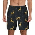 thumbnail image 1 of Haiem Christmas Deers Mens Swim Trunks with Compression Liner 2 in 1 Swimming Shorts Stretch Swimwear Quick Dry,Board Shorts-3X-Large, 1 of 9