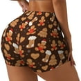 thumbnail image 1 of Haiem Christmas Gingerbread Cookies No Front Seam Biker Shorts for Women Yoga Workout Gym Bike Shorts with Tummy Control Moisture-Wicking-XX-Large, 1 of 9