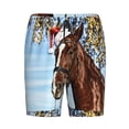 thumbnail image 1 of Haiem Christmas Horse Men's Pajama Short with Soft Woven Cotton Elastic Waistband Sleep Short-Small, 1 of 9