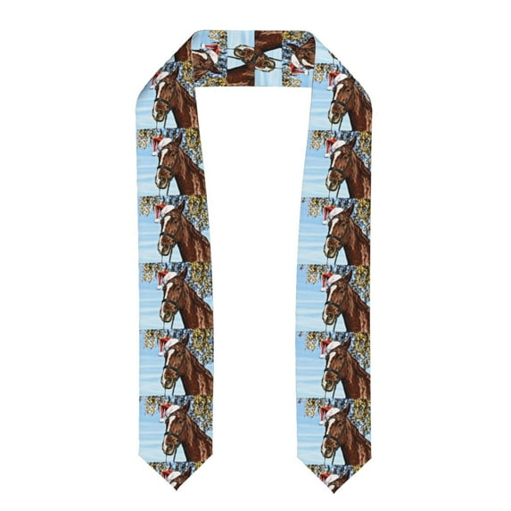 Haiem Christmas Horse Pattern Graduation Stole 2024 | Premium Satin Sash for Graduation Ceremony