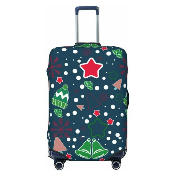 Haiem Christmas Luggage Cover Printed Suitcase Covers for Luggage Elastic Washable Suitcase Protector Fits 18-32 Inch Luggage-Large