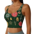 thumbnail image 1 of Haiem Christmas Pattern Womens Sports Bra - U Neck Padded Low Impact Yoga Bra Workout Crop Top Gym Moisture-Wicking Workout Vest -Large, 1 of 9
