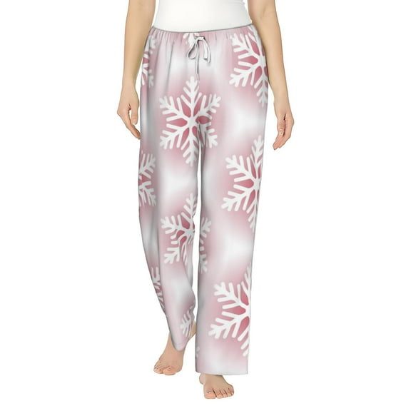 Haiem Christmas Snowflakes Women's Pajama Pants Ultra Lightweight Pjs Bottoms Sleepwear Bottom Pants With Pocket Drawstring-Small