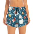 thumbnail image 1 of Haiem Christmas Snowman Gift Women's 2 in 1 Running Shorts - Lightweight Athletic Workout Gym Yoga Breathable Sports Shorts Liner with Phone Pockets-Large, 1 of 9