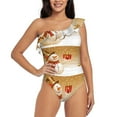 thumbnail image 1 of Haiem Christmas Snowman Gift Women's One Piece Swimsuits Tummy Control One Shoulder Bathing Suits Ruffle Swimwear-Medium, 1 of 8