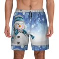 thumbnail image 1 of Haiem Christmas Snowman In The Snow Mens Swim Trunks with Compression Liner 2 in 1 Swimming Shorts Stretch Swimwear Quick Dry,Board Shorts-XX-Large, 1 of 9