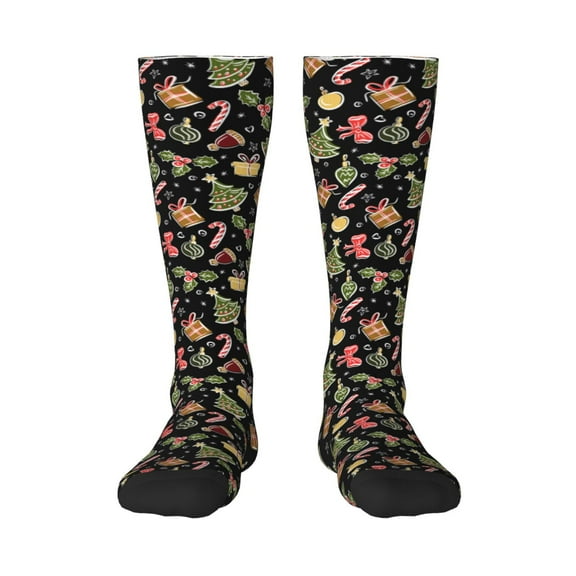 Haiem Christmas Tree Decoration Socks, Funny Novelty Crazy Design Cotton Socks Sports Socks Knee High Socks For Men, Women,1Pairs - Gift For Working Friends