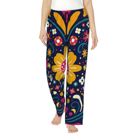 Haiem Cinco De Mayo Floral Women's Pajama Pants Ultra Lightweight Pjs Bottoms Sleepwear Bottom Pants With Pocket Drawstring-Medium