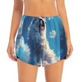 thumbnail image 1 of Haiem Clear Sky Blue Cat Women's 2 in 1 Running Shorts - Lightweight Athletic Workout Gym Yoga Breathable Sports Shorts Liner with Phone Pockets-X-Large, 1 of 9