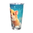 thumbnail image 1 of Haiem Cloud Cute Hamster Printed 20oz Straight Skinny Car Cups With Insulated Cup Sleeve Portable Handle, Sports Travel Coffee Mug, Stainless Steel, Insulated-Without Straw, 1 of 8