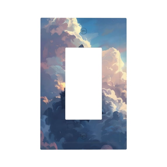Haiem Cloud Wolf Pattern Decorative Wall Plates, 1-Gang 5.0" x3.0", Unbreakable Thermoplastic Faceplate Cover for Decorator Receptacle Outlet & Switch-Style U