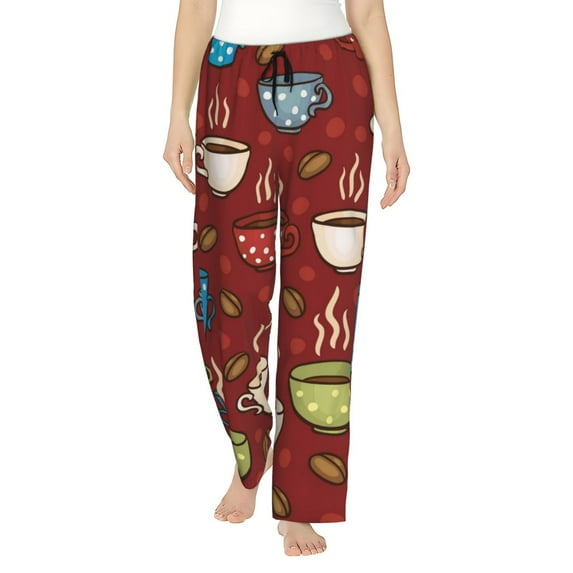 Haiem Coffee Cups Women's Pajama Pants Ultra Lightweight Pjs Bottoms Sleepwear Bottom Pants With Pocket Drawstring-Medium