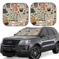 thumbnail image 1 of Haiem Coffee Makers Macaroons Chocolate Car Windshield Sun Shade (2 Pieces) Foldable Windshield Sun Shade Car Accessories for Truck SUV Pickup-Small, 1 of 7