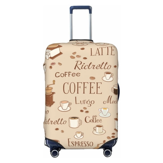 Haiem Coffee Time Luggage Cover,Durable, Washable Suitcase Protector With Anti-Scratch Technology - Keep Your Luggage Looking New Small